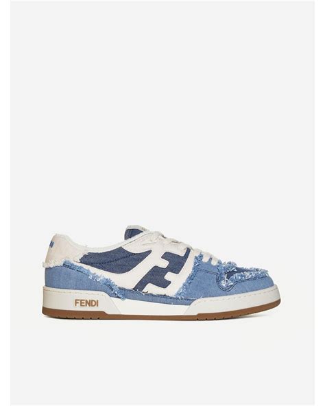 fendi match leather sneakers|Fendi denim sneakers.